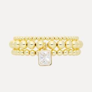 NEW BUDHAGIRL women's melinda beaded bracelet set in gold